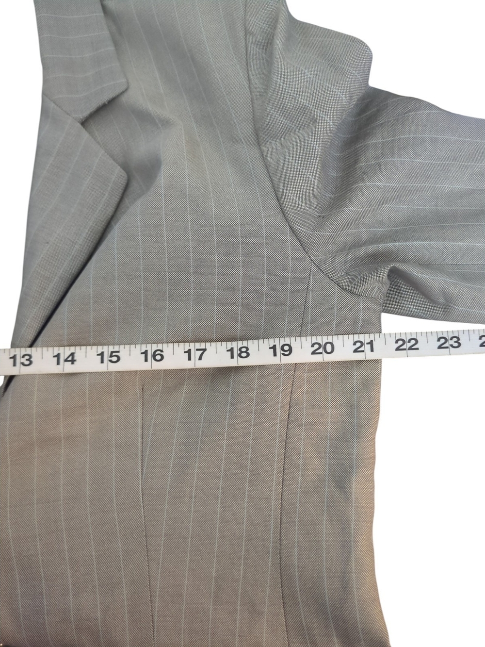 VTG Y2K Talbots Petites Wool Silk Pinstripe Pant Suit 14 Grey Quiet Luxury Corp - Picture 5 of 14